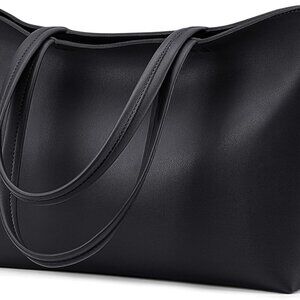 KALIDI Tote Bag Zipper Shoulder Bag Faux Leather Purses Satchel for Women Large